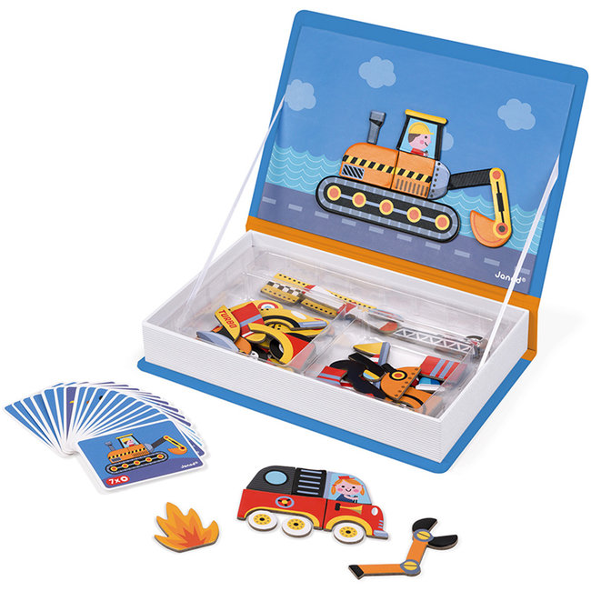 Janod Magneetboek voertuigen 50 stuks