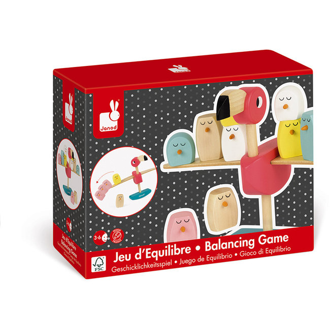 Janod Evenwichtsspel flamingo van hout