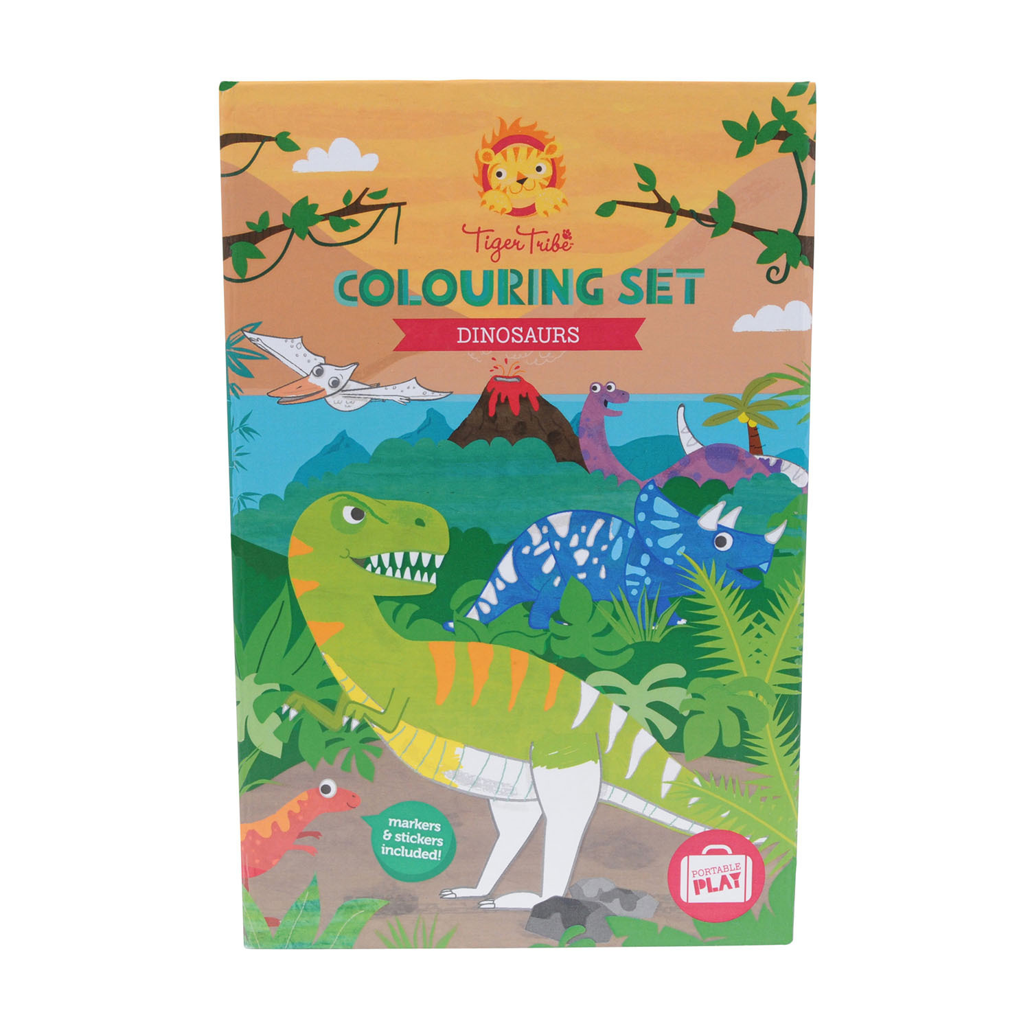 Tiger Tribe Colouring Set Dinosaur | On-the-go drawing kit - Rocket Toys