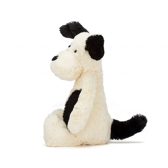 Jellycat  Bashful Knuffel Hond Zwart-Wit Medium 31 cm