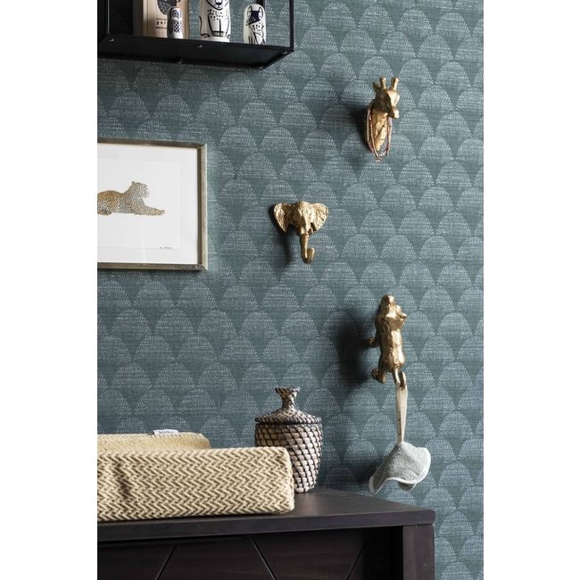 KidsDepot Wandhaken Löwe Gold Lino 17 cm