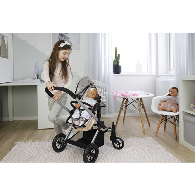 Skrallan Doll's Pram 3-in-1 Pink