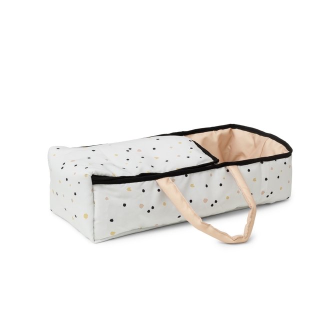 Skrallan Poppenreiswieg Wit Roze 49 cm