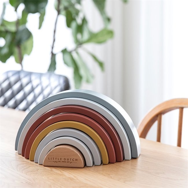 Little Dutch Rainbow Pure & Nature Wood Rocket Toys