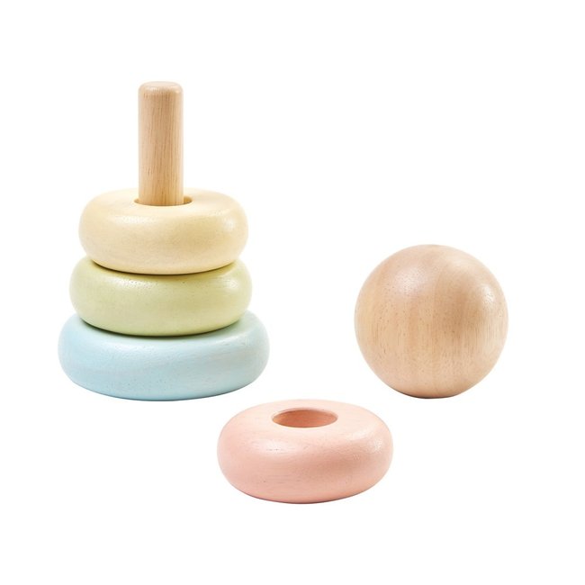 PlanToys Stacking Tower Wood Pastel