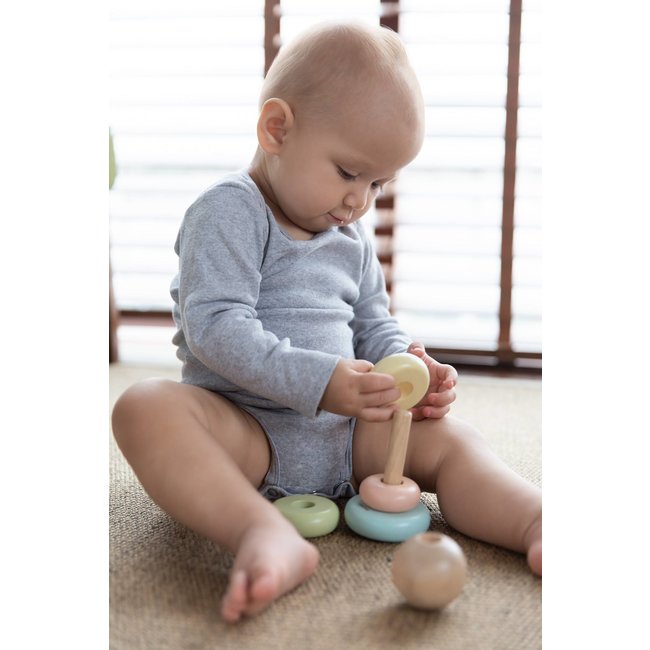 PlanToys Stapelturm Holz Pastell