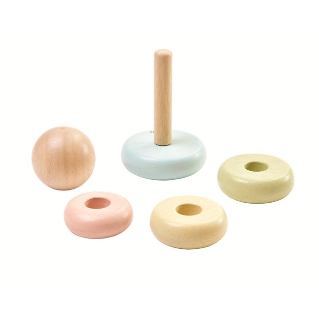 PlanToys Stapeltoren Hout Pastel