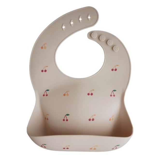 Mushie Silicone Bib Cherry Beige
