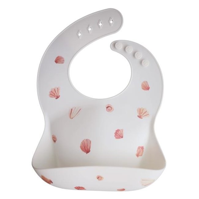 Mushie Silicone Bib Sea Shells Ivory