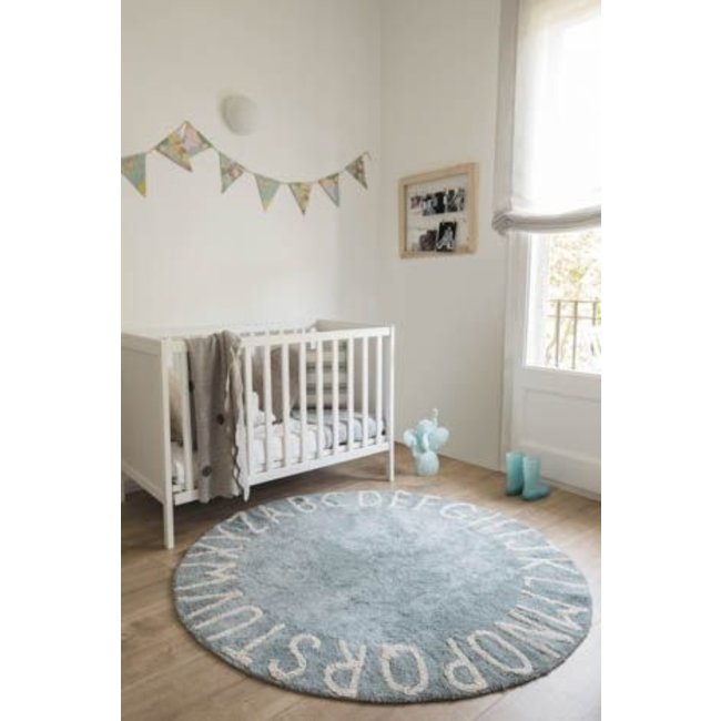 Lorena Canals Rond Vloerkleed ABC Blauw Ø 150 cm