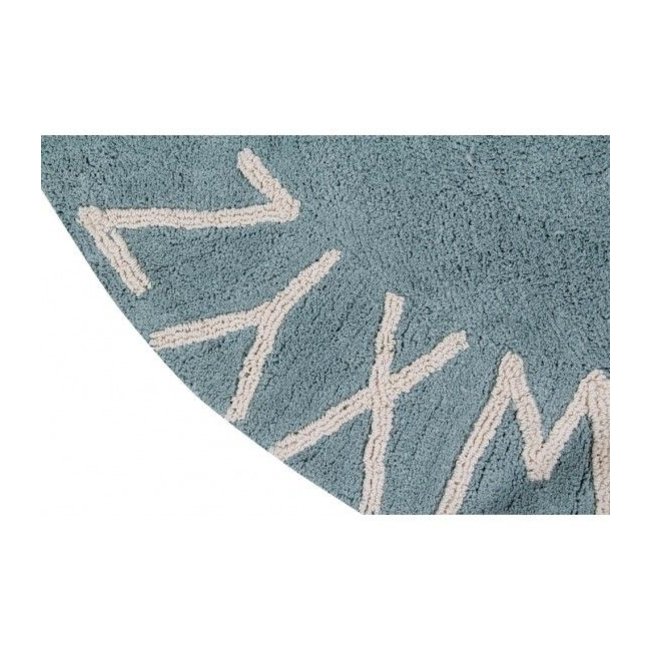 Lorena Canals Rond Vloerkleed ABC Blauw Ø 150 cm