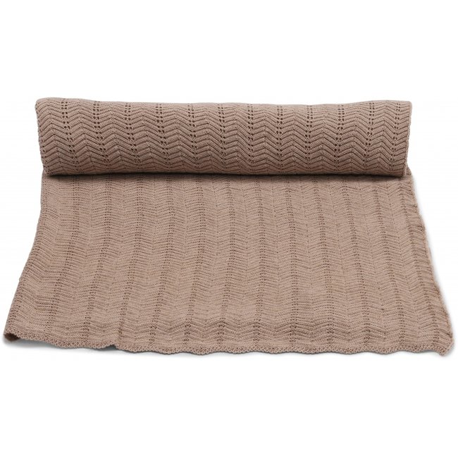 Konges Sløjd Baby Blanket  Pointelle Deux Brown Melange 100 x 70 cm