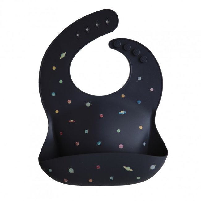 Mushie Silicone Bib Planets Navy