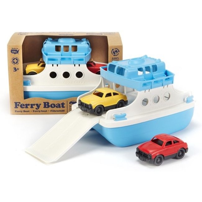 Green Toys Fähre mit Auto blau