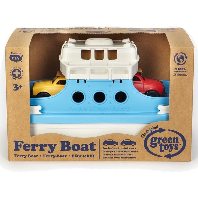 Green Toys Veerboot Met 2 Auto's Blauw