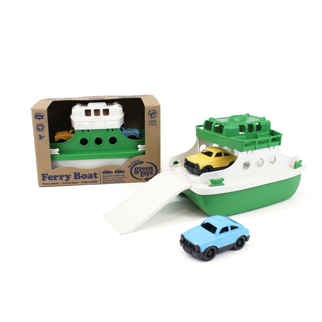 Green Toys Fähre mit Auto Grün