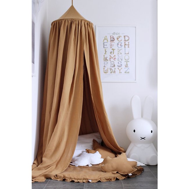 Cotton & Sweets Bedhemel Caramel Linnen