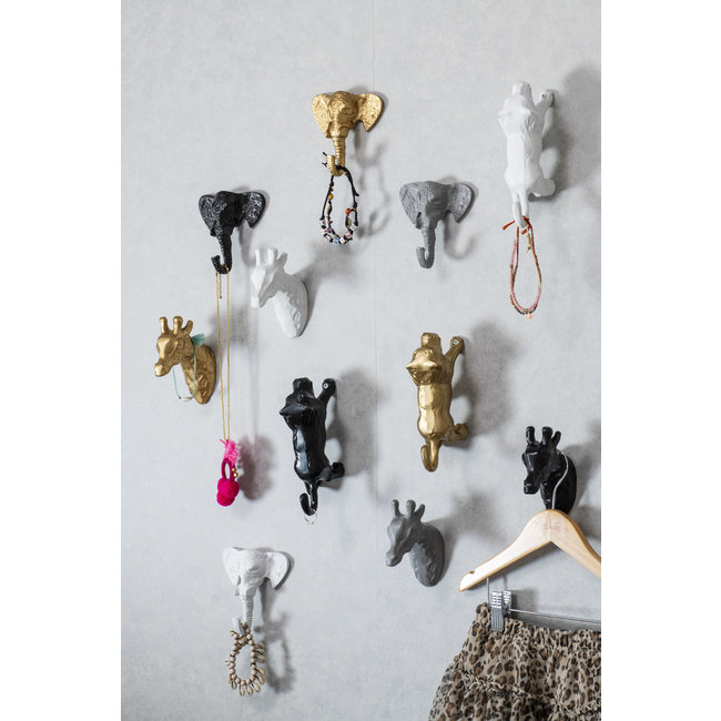 KidsDepot Wandhaak Olifant Zwart Eli 10 cm