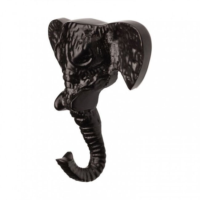 KidsDepot Wandhaak Olifant Zwart Eli 10 cm