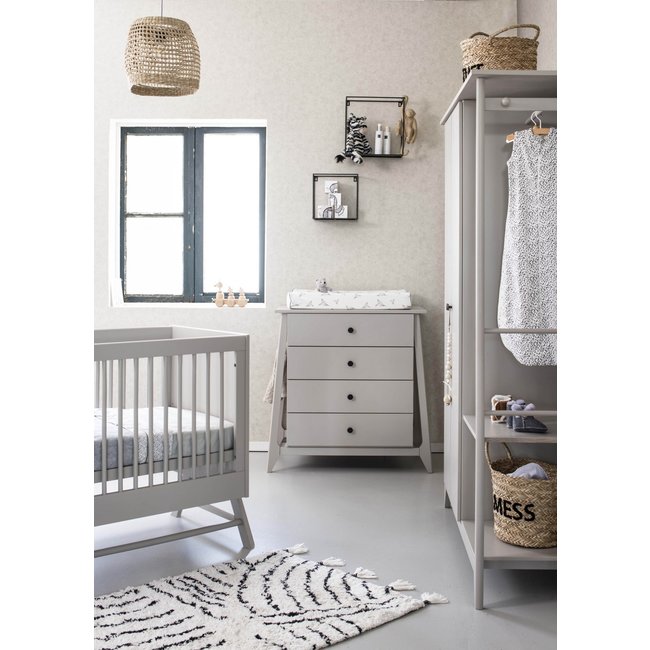 KidsDepot Berber Vloerkleed Zwart Wit 80 x 150 cm