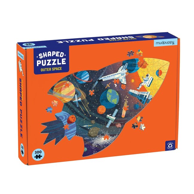 Mudpuppy Shaped puzzle outer space 300 pieces 7 years+