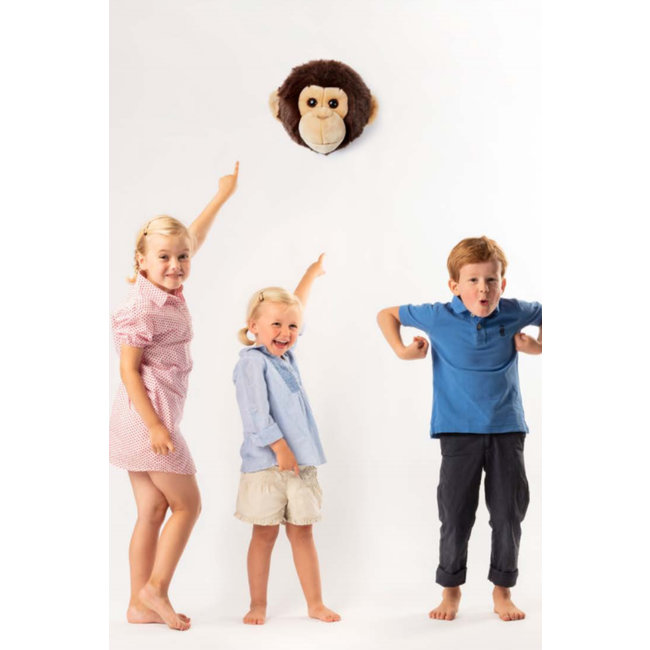 Wild and Soft Aap dierenkop pluche Joe