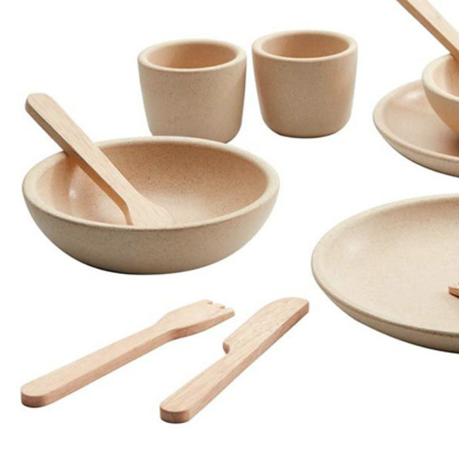 PlanToys Wooden Tableware Natural 3614
