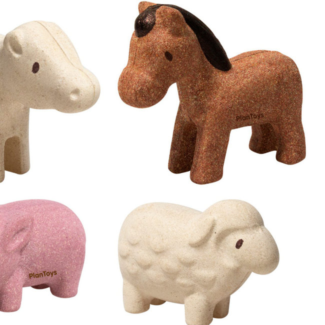 PlanToys Farm Animals Set Wood 6127