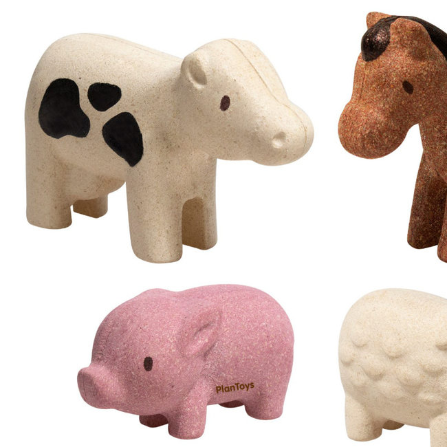 PlanToys Bauernhof-Tiere Set Holz 6127