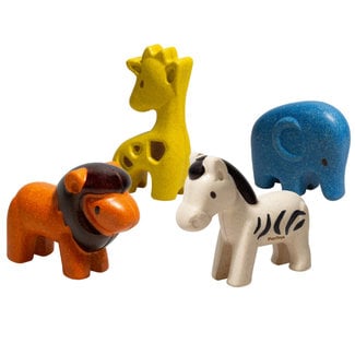 PlanToys Wild Animals Set Wood