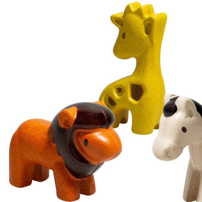 PlanToys Wild Animals Set Wood 6128