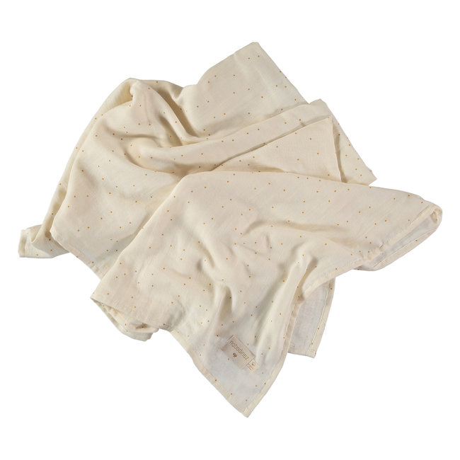 Nobodinoz Muslin Swaddle Honey Sweet Dots 100 x 120 cm