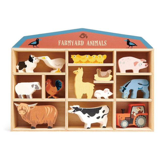 Tender Leaf Toys Farmyard Animals In Display Shelf