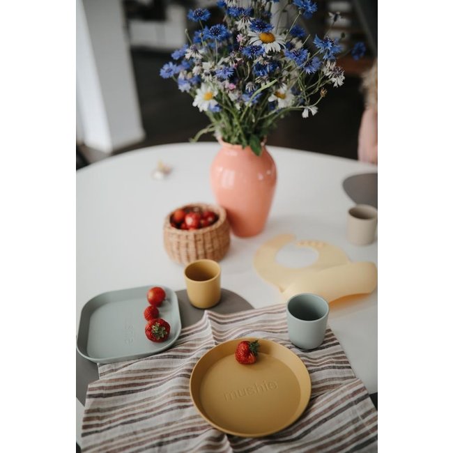 Mushie Teller Mustard 2-Teilig