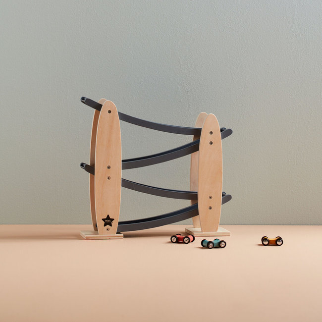 Kids Concept Wooden race track with three cars