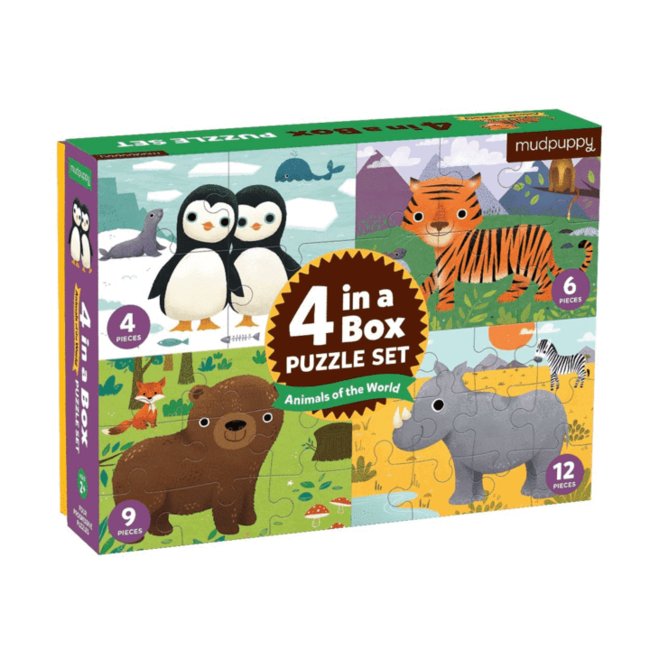 Mudpuppy 4 Puzzles Animals