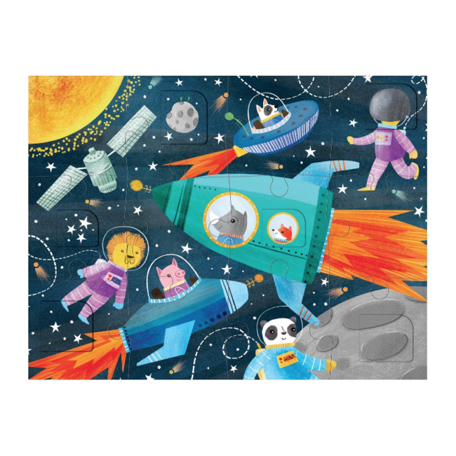 Mudpuppy Lift-the-Flap Puzzle Blast Off 12 pc.