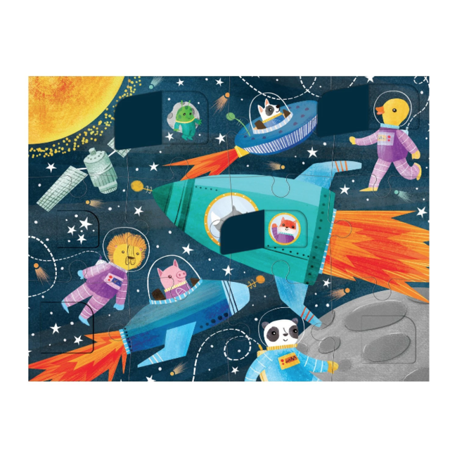 Mudpuppy Klappen-Puzzle Raumfahrt 12 st.