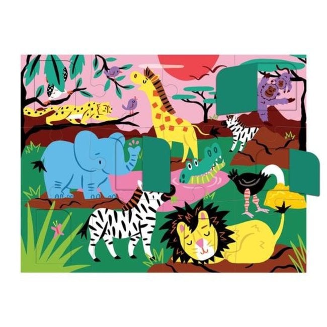 Mudpuppy Lift-the-Flap Puzzle Safari 12 pc.