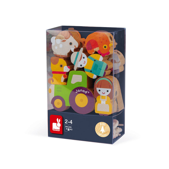 Janod Rijgkralen Boerderij Hout