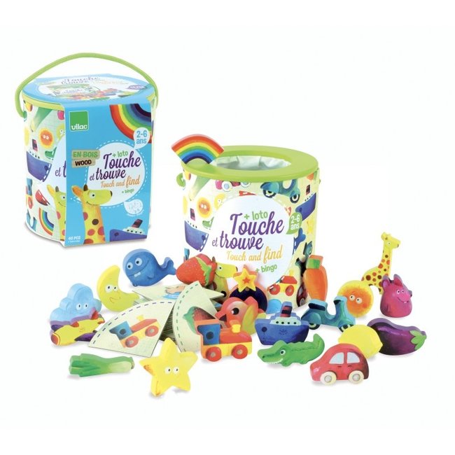 Vilac Touch & Find + Bingo Vegetables, Animals and Vehicles