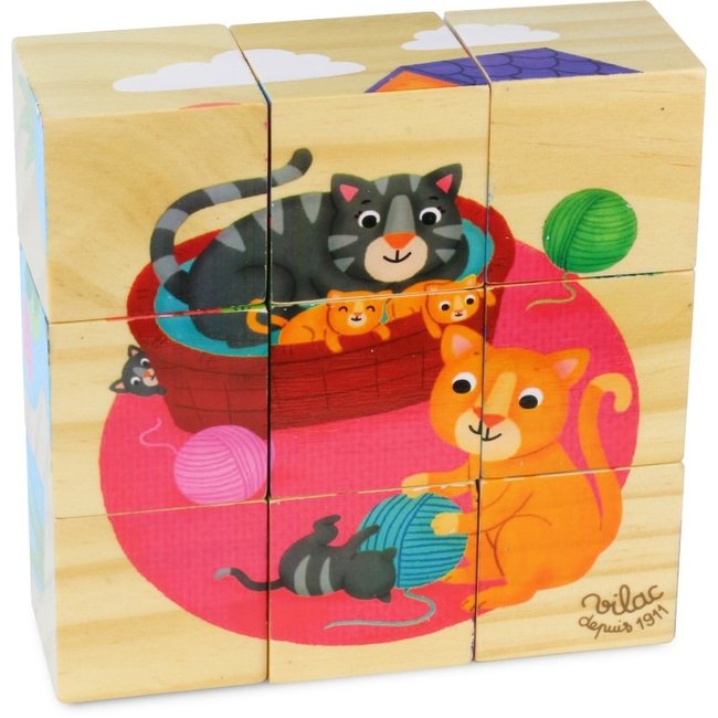 Vilac Block Puzzle Wood Animals