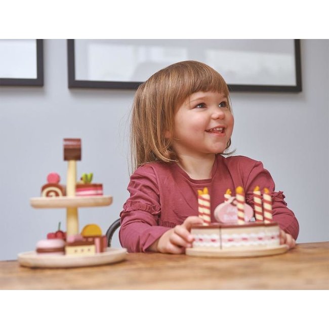 Tender Leaf Toys Holz Geburtstagskuchen Schokolade 8283
