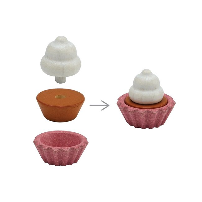 PlanToys Cupcake Set Hout 3626