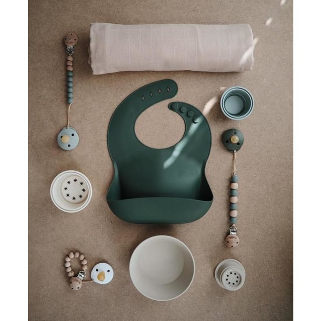 Mushie Silicone Bib Forest Green