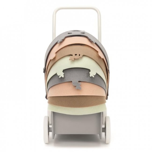 Skrallan Doll's Pram Wood Grey