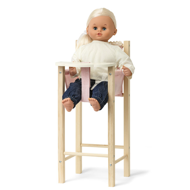 Skrallan Wooden Doll's High Chair Pink