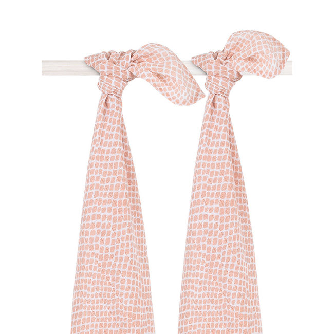 Jollein Mulltücher Snake Rosa 115x115 cm 2er Pack