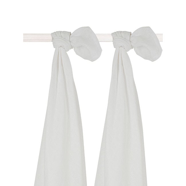 Jollein Hydrofiele doeken Snake Wit 115x115 cm 2 stuks