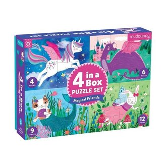 Mudpuppy 4 Puzzles Magical Friends 12 Teile